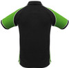 P10112 Mens Nitro Polo Black/Green/White Back
