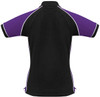 P10122 Ladies Nitro Polo Black/Purple/White Back
