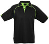 P29012 Mens Fusion Polo Black/Fluoro Lime P29012 Mens Fusion Polo Black/Fluoro Lime