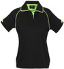 P29022 Ladies Fusion Polo Black/Fluoro Lime P29022 Ladies Fusion Polo Black/Fluoro Lime
