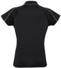 P303LS Ladies Blade Polo Black/Silver Grey Back