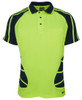 6HSP JB's Wear Hi Vis S/S Spider Polo Lime/Navy