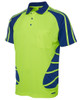 6HSP JB's Wear Hi Vis Short Sleeve Spider Polo Lime/Royal Side