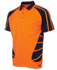 6HSP JB's Wear Hi Vis Short Sleeve Spider Polo Orange/Navy Side