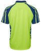 6HSP JB's Wear Hi Vis Short Sleeve Spider Polo Lime/Royal Back