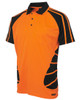 6HSP JB's Wear Hi Vis Short Sleeve Spider Polo Orange/Black Side