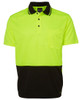 6HVNC JB's Wear Hi Vis Non Cuff Traditional Polo Lime/Black