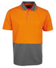 6HVNC JB's Wear Hi Vis Non Cuff Traditional Polo Orange/Charcoal