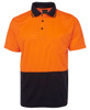 6HVNC JB's Wear Hi Vis Non Cuff Traditional Polo Orange/Navy