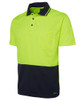6HVNC JB's Wear Hi Vis Non Cuff Traditional Polo Lime/Navy Side
