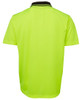 6HVNC JB's Wear Hi Vis Non Cuff Traditional Polo Lime/Black Back