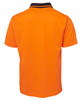 6HVNC JB's Wear Hi Vis Non Cuff Traditional Polo Orange/Navy Back