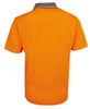 6HVNC JB's Wear Hi Vis Non Cuff Traditional Polo Orange/Charcoal Back