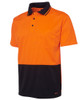 6HVNC JB's Wear Hi Vis Non Cuff Traditional Polo Orange/Navy Side