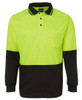 6HVPL JB's Wear Hi Vis L/S Trad Polo Lime/Black 6HVPL JB's Wear Hi Vis L/S Trad Polo Lime/Black