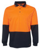 6HVPL JB's Wear Hi Vis L/S Trad Polo Orange/Navy