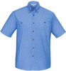 SH113 Mens Wrinkle Free Chambray Short Sleeve Shirt Blue SH113 Mens Wrinkle Free Chambray Short Sleeve Shirt Blue