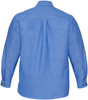 SH112 Mens Wrinkle Free Chambray Long Sleeve Shirt Blue Back