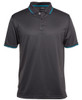7JCP JB's Wear Jacquard Contrast Polo Charcoal/Aqua