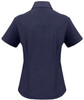 LB3601 Ladies Plain Oasis Short Sleeve Shirt Navy Back