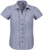 S267LS Ladies Edge Short Sleeve Shirt Blue