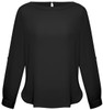 S828LL Ladies Madison Boatneck Blouse Black S828LL Ladies Madison Boatneck Blouse Black