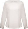 S828LL Ladies Madison Boatneck Blouse Ivory