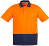 Syzmik Workwear ZH231 Unisex Hi Vis Basic Spliced S/S Polo Orange/Navy