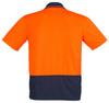 Syzmik Workwear ZH231 Unisex Hi Vis Basic Spliced Short Sleeve Polo Orange/Navy Back