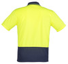 Syzmik Workwear ZH231 Unisex Hi Vis Basic Spliced Short Sleeve Polo Yellow/Navy Back
