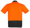 Syzmik Workwear ZH231 Unisex Hi Vis Basic Spliced Short Sleeve Polo Orange/Black Back