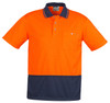 Syzmik Workwear ZH231 Unisex Hi Vis Basic Spliced Short Sleeve Polo Orange/Navy
