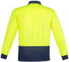 Syzmik Workwear ZH232 Unisex Hi Vis Basic Spliced L/S Polo Yellow/Navy Back Syzmik Workwear ZH232 Unisex Hi Vis Basic Spliced L/S Polo Yellow/Navy Back