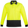 Syzmik Workwear ZH232 Unisex Hi Vis Basic Spliced L/S Polo Yellow/Black