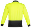 Syzmik Workwear ZH232 Unisex Hi Vis Basic Spliced L/S Polo Yellow/Black Back
