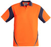 Syzmik Workwear ZH248 Mens Hi Vis S/S Aztec Polo Orange/Navy