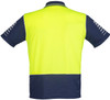 Syzmik Workwear ZH236 Mens Hi Vis Zone Polo Yellow/Navy Back