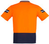 Syzmik Workwear ZH245 Mens Hi Vis Astro Polo Orange/Navy Back Syzmik Workwear ZH245 Mens Hi Vis Astro Polo Orange/Navy Back