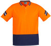 Syzmik Workwear ZH245 Mens Hi Vis Astro Polo Orange/Navy
