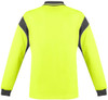 Syzmik Workwear ZH249 Mens Hi Vis L/S Aztec Polo Yellow/Charcoal Back