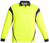Syzmik Workwear ZH249 Mens Hi Vis L/S Aztec Polo Yellow/Navy