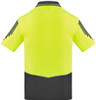 Syzmik Workwear ZH315 Mens Hi Vis Flux S/S Polo Yellow/Charcoal Back