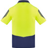 Syzmik Workwear ZH315 Mens Hi Vis Flux S/S Polo Yellow/Navy Back