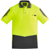 Syzmik Workwear ZH315 Mens Hi Vis Flux S/S Polo Yellow/Charcoal