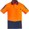 Syzmik Workwear ZH315 Mens Hi Vis Flux S/S Polo Orange/Navy