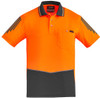 Syzmik Workwear ZH315 Mens Hi Vis Flux S/S Polo Orange/Charcoal