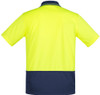 Syzmik Workwear ZH415 Mens Comfort Back S/S Polo Yellow/Navy Back