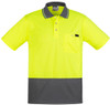 Syzmik Workwear ZH415 Mens Comfort Back S/S Polo Yellow/Charcoal