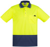 Syzmik Workwear ZH415 Mens Comfort Back S/S Polo Yellow/Navy