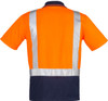 Syzmik Workwear ZH233 Mens Hi Vis Spliced S/S Polo - Shoulder Taped Orange/Navy Back